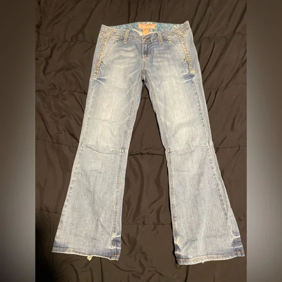 Candie's Light Blue Straight Leg Jeans - Picture 1 of 5